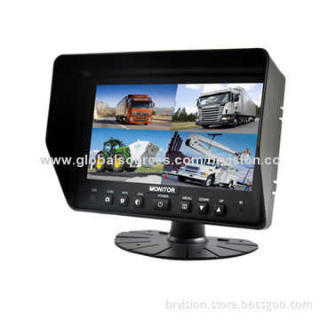 7-inch Quad Split Rear-view System, Splitter Monitor &IP68 Camera for Agricultural Machinery/Trailer